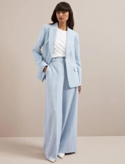 Jamie Linen Blend Blazer - Pale Blue -CEFINN Shop SU24 JK66 JAMIE PALEBLUE LS 406