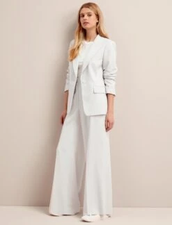 Jamie Linen Blend Blazer - Pearl -CEFINN Shop SU24 JK66 JAMIE PEARL LS 26075