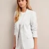 Jamie Linen Blend Blazer - Pearl