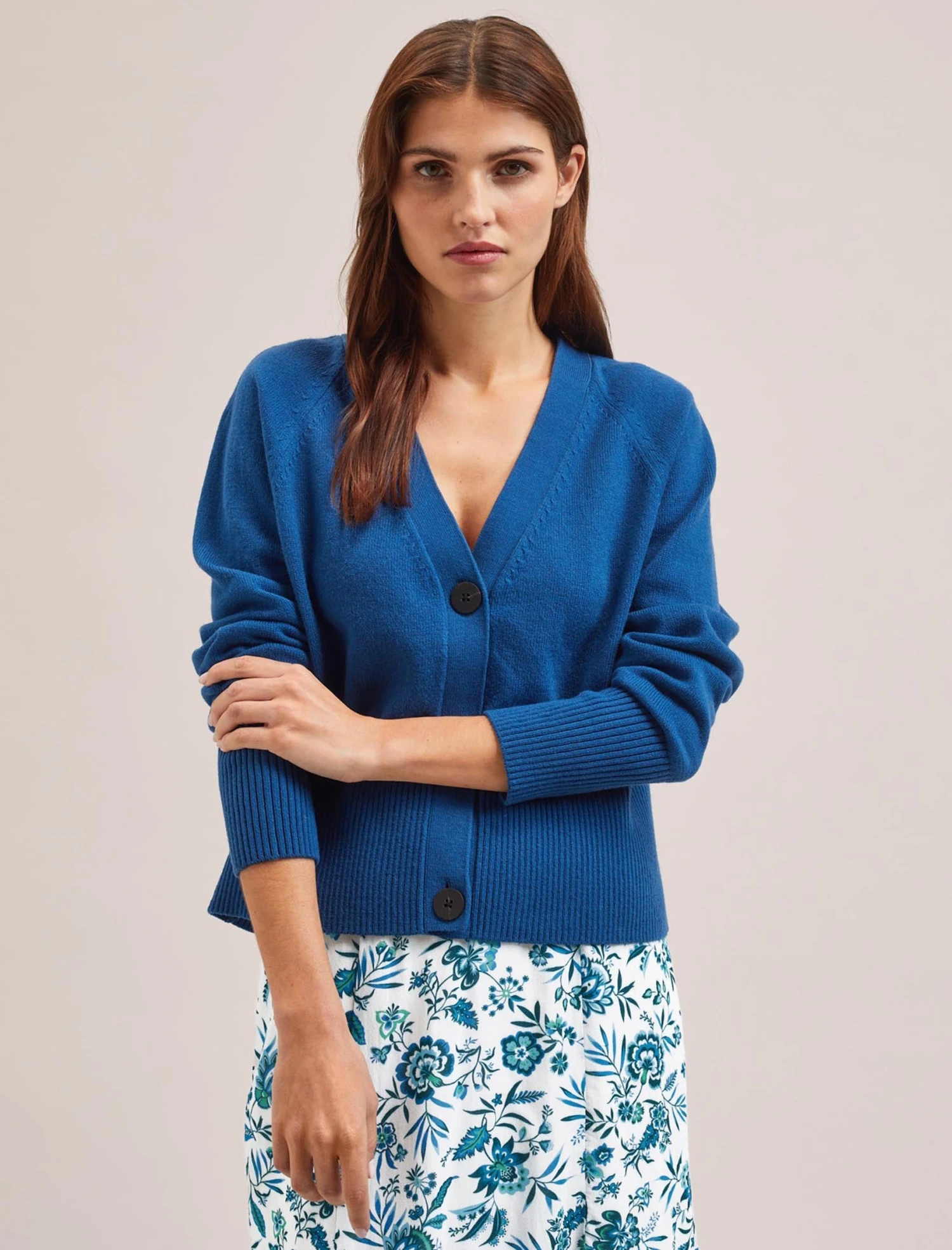 Caro Cotton Cardigan - Bright Blue 1 Caro Cotton Cardigan - Bright Blue
