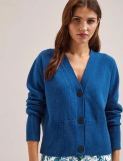 Caro Cotton Cardigan - Bright Blue 8 Caro Cotton Cardigan - Bright Blue -CEFINN Shop SU24 K135 CARO BRIGHTBLUE LS 1446