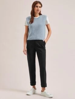 Julie Cotton Round Neck Sleeveless Jumper - Pale Blue -CEFINN Shop SU24 K138 JULIE PALEBLUE LS 1983