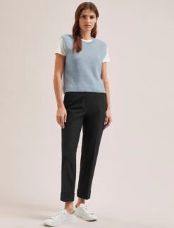 Julie Cotton Round Neck Sleeveless Jumper - Pale Blue -CEFINN Shop SU24 K138 JULIE PALEBLUE LS 1992