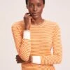 Jodi Cotton Jumper - Orange Yellow Cream Stripe