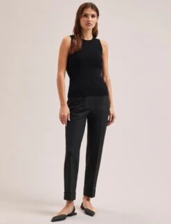 Tammy Cotton Blend Vest - Black -CEFINN Shop SU24 K150 TAMMY BLACK LS 2188