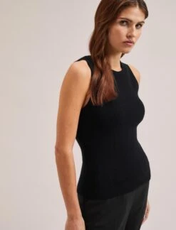 Tammy Cotton Blend Vest - Black -CEFINN Shop SU24 K150 TAMMY BLACK LS 2225