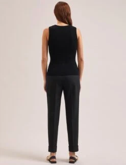 Tammy Cotton Blend Vest - Black -CEFINN Shop SU24 K150 TAMMY BLACK LS 2239
