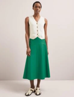 Wesley Cotton Blend V Neck Waistcoat - Cream -CEFINN Shop SU24 K176 WESLEY CREAM LS 2521