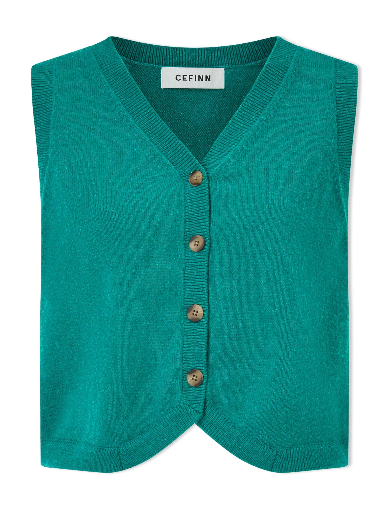 Wesley Cotton Blend V Neck Waistcoat - Turquoise 6 Wesley Cotton Blend V Neck Waistcoat - Turquoise - Image 6