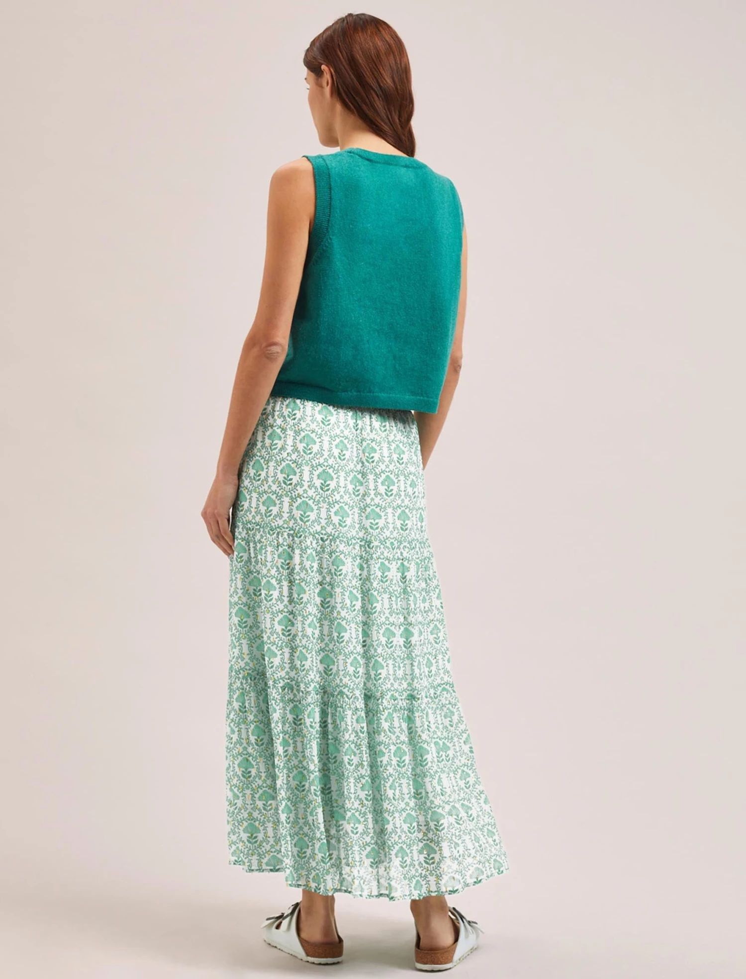 Wesley Cotton Blend V Neck Waistcoat - Turquoise 5 Wesley Cotton Blend V Neck Waistcoat - Turquoise - Image 5