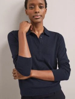 Josie Linen Blend Jumper - Navy -CEFINN Shop SU24 K180 JOSIE NAVY LS 3057