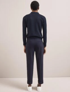 Josie Linen Blend Jumper - Navy -CEFINN Shop SU24 K180 JOSIE NAVY LS 3103