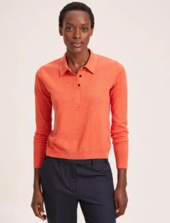 Josie Linen Blend Jumper - Orange -CEFINN Shop SU24 K180 JOSIE ORANGE LS 40489