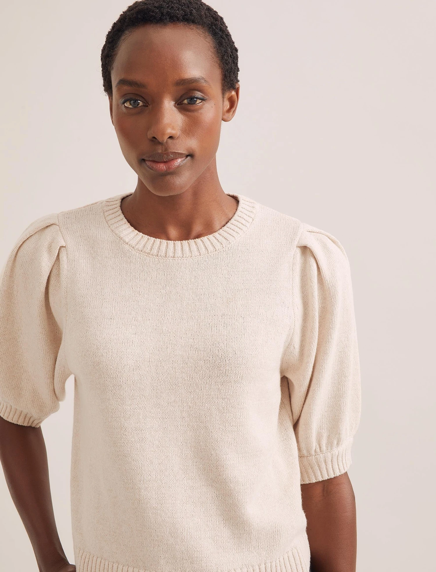 Amalie Linen Blend Jumper - Oatmeal 3 Amalie Linen Blend Jumper - Oatmeal - Image 3