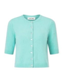 Clara Cashmere Cardigan - Spearmint -CEFINN Shop SU24 K189 CLARA SPEARMINT CO