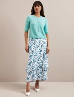 Clara Cashmere Cardigan - Spearmint -CEFINN Shop SU24 K189 CLARA SPEARMINT LS 277