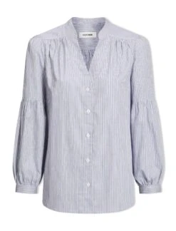 Ella Organic Cotton Shirt - Light Blue White Stripe -CEFINN Shop SU24 S25 ELLA BLUEWHITESTRIPE CO