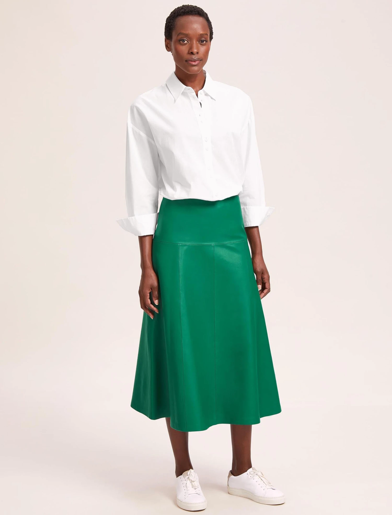 Sierra Leather A Line Maxi Skirt - Emerald Green 4 Sierra Leather A Line Maxi Skirt - Emerald Green - Image 4