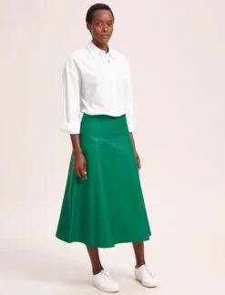 Sierra Leather A Line Maxi Skirt - Emerald Green 10 Sierra Leather A Line Maxi Skirt - Emerald Green -CEFINN Shop SU24 SK166 SIERRA EMERALDGREEN LS 41865