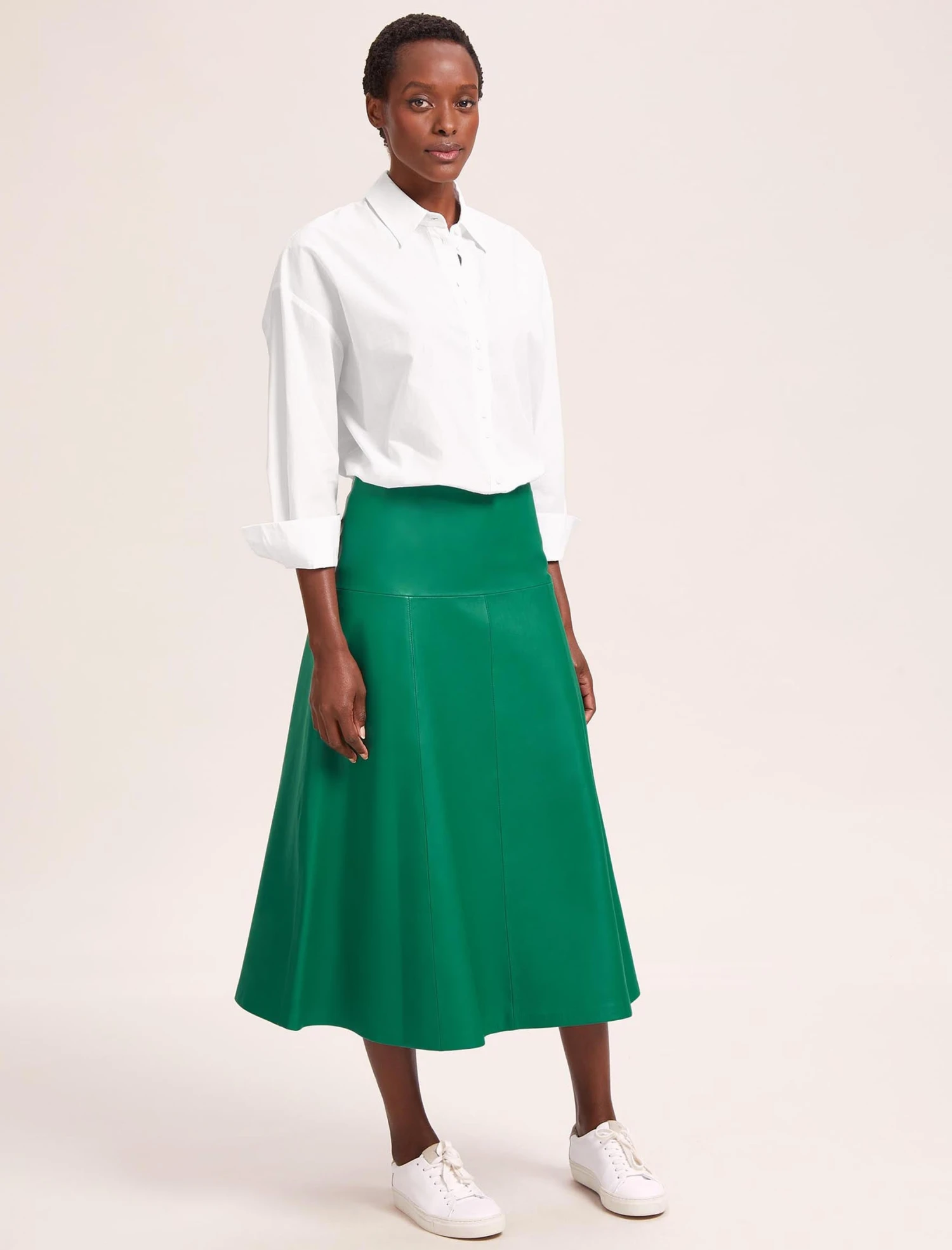 Sierra Leather A Line Maxi Skirt - Emerald Green 5 Sierra Leather A Line Maxi Skirt - Emerald Green - Image 5