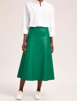 Sierra Leather A Line Maxi Skirt - Emerald Green 8 Sierra Leather A Line Maxi Skirt - Emerald Green -CEFINN Shop SU24 SK166 SIERRA EMERALDGREEN LS 41870