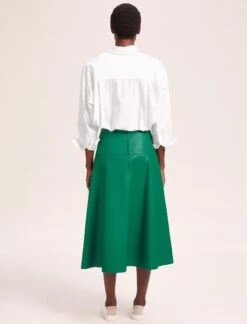 Sierra Leather A Line Maxi Skirt - Emerald Green 11 Sierra Leather A Line Maxi Skirt - Emerald Green -CEFINN Shop SU24 SK166 SIERRA EMERALDGREEN LS 41876