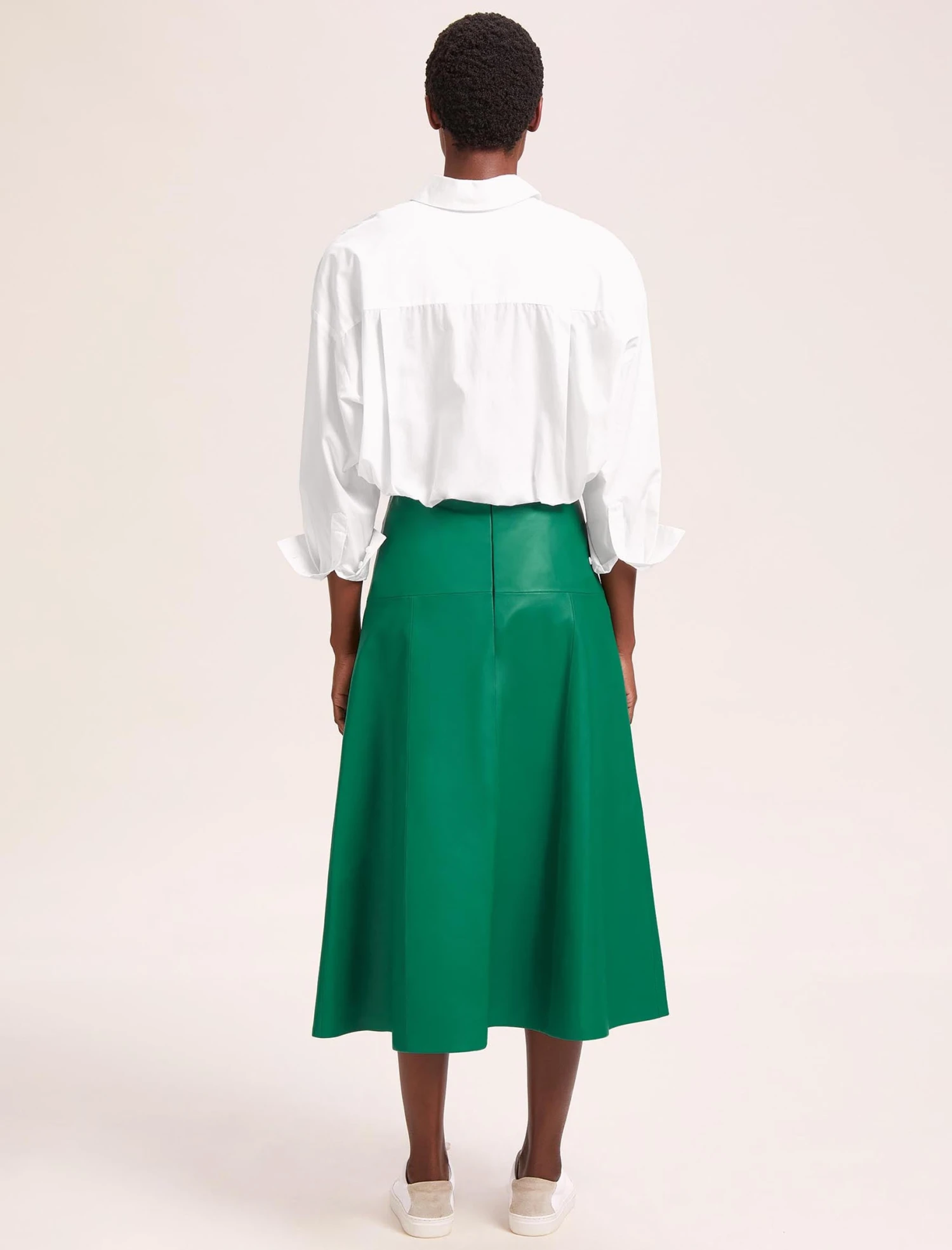 Sierra Leather A Line Maxi Skirt - Emerald Green 6 Sierra Leather A Line Maxi Skirt - Emerald Green - Image 6