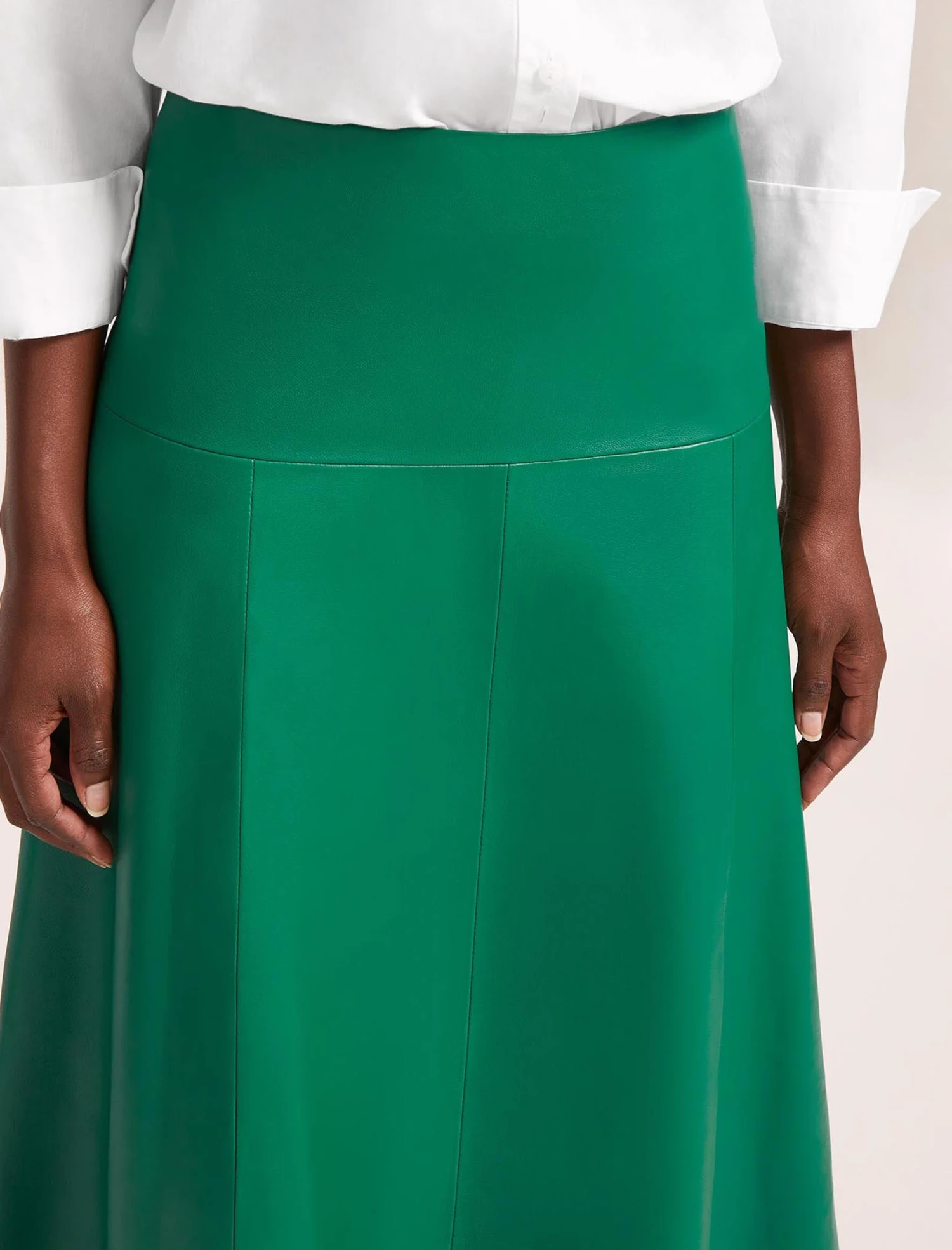 Sierra Leather A Line Maxi Skirt - Emerald Green 2 Sierra Leather A Line Maxi Skirt - Emerald Green - Image 2
