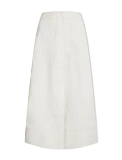 Safia Techni Linen Midi Skirt - Cream -CEFINN Shop SU24 SK190 SAFIA CREAM CO