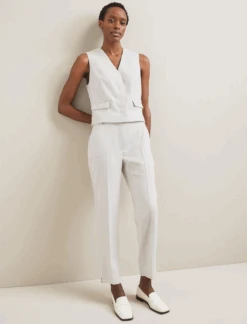 Tatum Linen Blend Easy Waist Trouser - Pearl -CEFINN Shop SU24 TR99 TATUM PEARL LS 1331