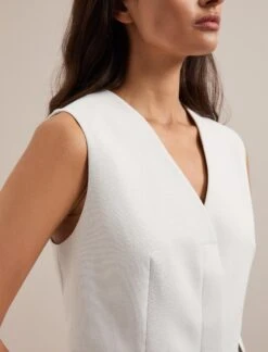 Deacon Linen Blend Waistcoat - Pearl 7 Deacon Linen Blend Waistcoat - Pearl -CEFINN Shop SU24 W8 DEACON PEARL LS 0127