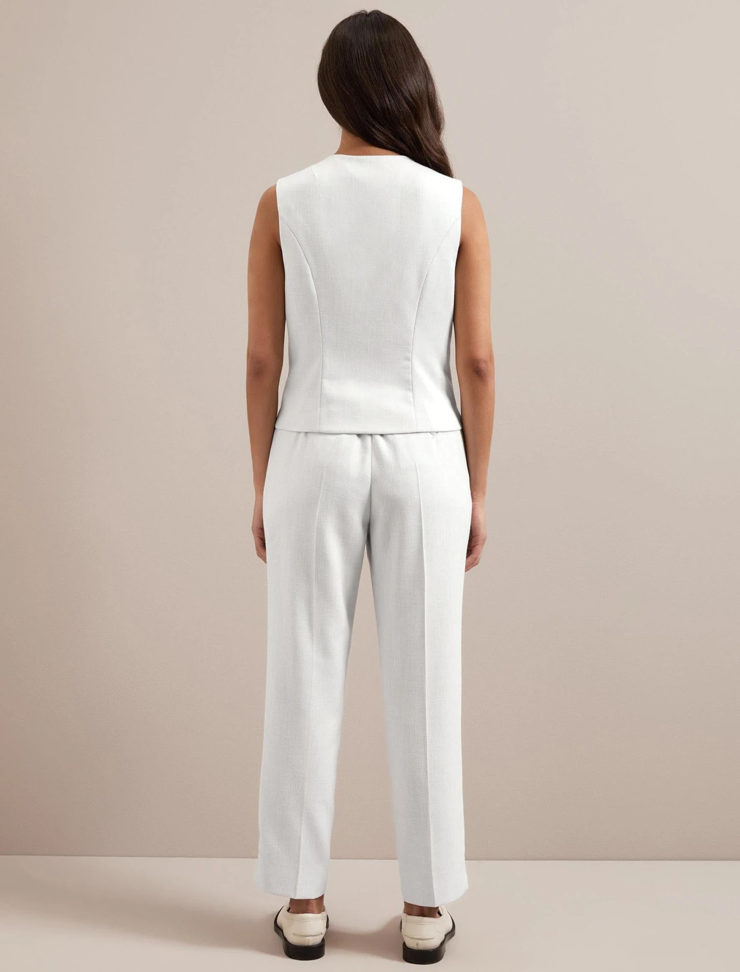 Deacon Linen Blend Waistcoat - Pearl 5 Deacon Linen Blend Waistcoat - Pearl - Image 5