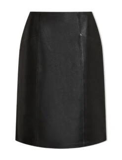 Skye Leather Pencil Skirt - Black -CEFINN Shop W123 SK167 SKYE BLACK