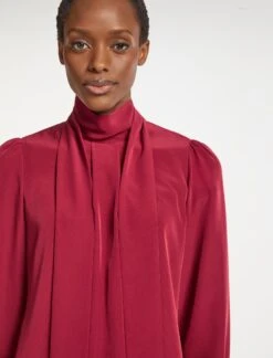 Bianca Blouse With Scarf - Red -CEFINN Shop WI22 B124 BIANCA RED LS 294