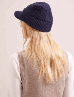 Beata Cashmere Hat - Navy -CEFINN Shop WI23 H3 BEATA NAVY LS 17781