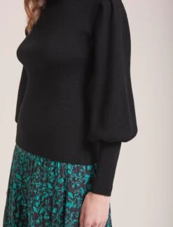 Eva Wool Roll Neck Jumper - Black 10 Eva Wool Roll Neck Jumper - Black -CEFINN Shop WI23 K10 EVA BLACK LS 36624