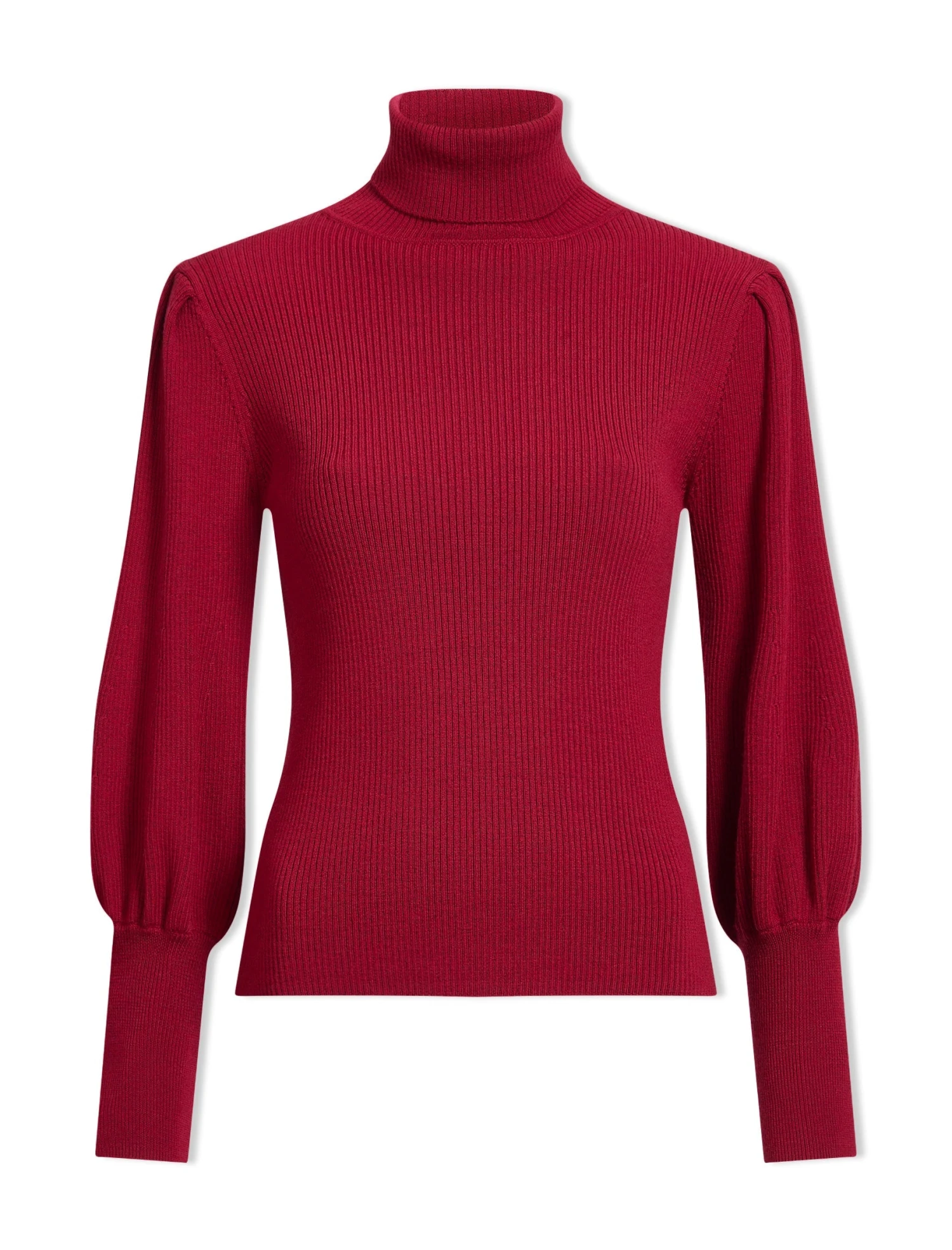 Eva Wool Roll Neck Jumper - Dark Red 6 Eva Wool Roll Neck Jumper - Dark Red - Image 6