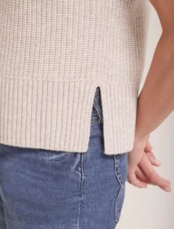 Janie Cashmere Blend Funnel Neck Sleeveless Jumper - Oatmeal 11 Janie Cashmere Blend Funnel Neck Sleeveless Jumper - Oatmeal -CEFINN Shop WI23 K156 JANIE OATMEAL LS 37845