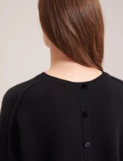 Lainey Cashmere Jumper - Black -CEFINN Shop WI23 K169 LAINEY BLACK SK181 SAWYER GREEN BRAMBLE PRINT 33638