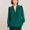 Stella Silk Shirt - Dark Green