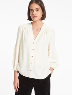 Ella Silk Shirt - Cream -CEFINN Shop WI23 S82 ELLA CREAM LS 1187