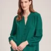 Ella Silk Shirt - Dark Green