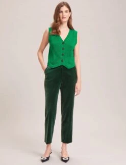 Wesley Lurex V Neck Waistcoat - Emerald Green 13 Wesley Lurex V Neck Waistcoat - Emerald Green -CEFINN Shop WI23 TR23 TATUM FORESTGREEN LS 34462 42030309 c5f0 4f8f 8da3 d33507cf300c