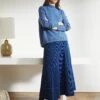 Simone Corduroy Maxi Skirt - Blue